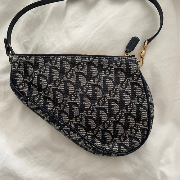 Blue Vintage Dior Saddle Pochette - Picture 2 of 9